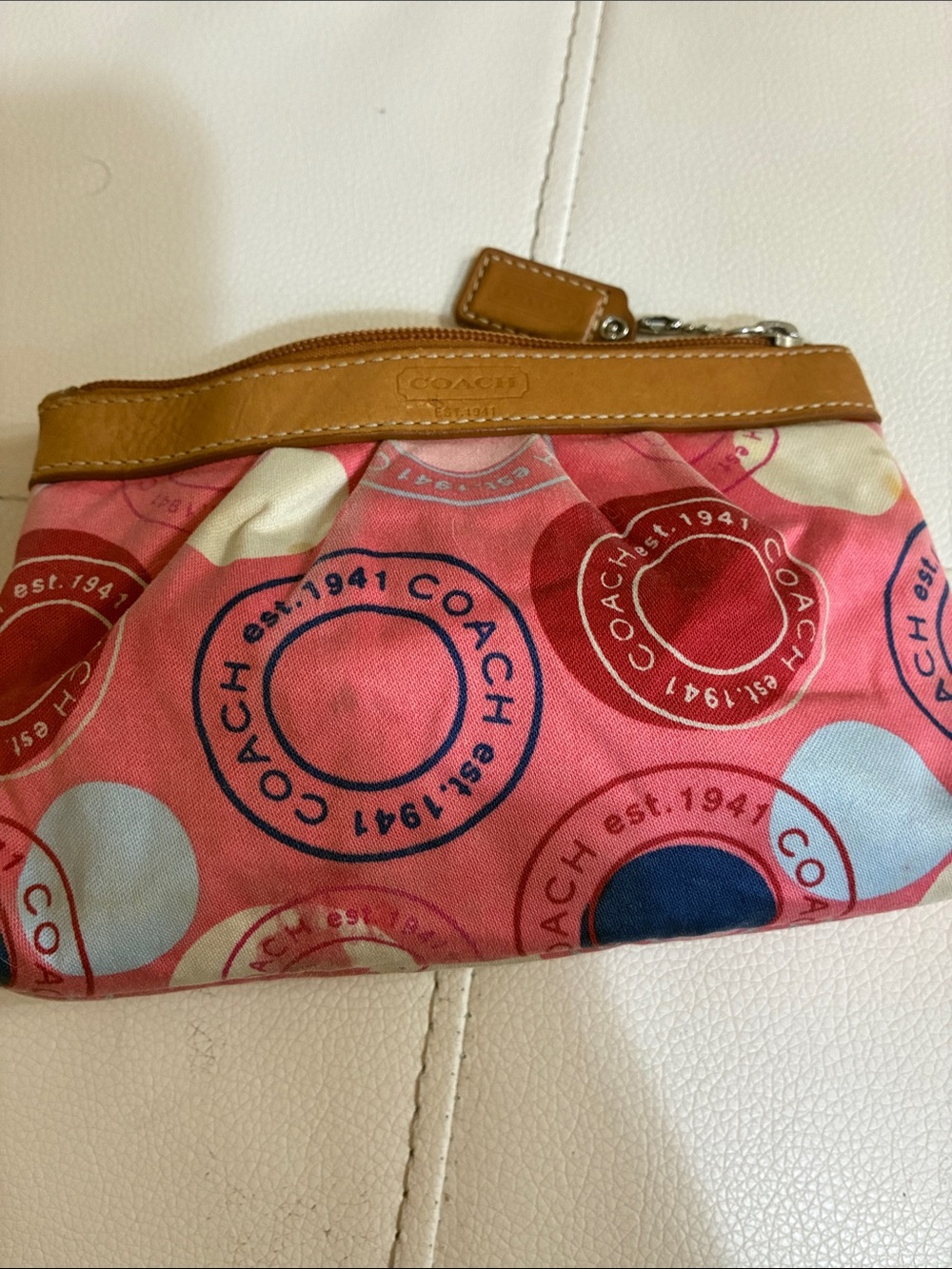 Vintage Y2KCoach Pink Circle Print Wristlet